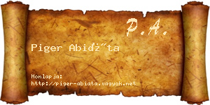 Piger Abiáta névjegykártya